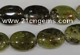 CGA223 15.5 inches 13*18mm oval natural green garnet beads