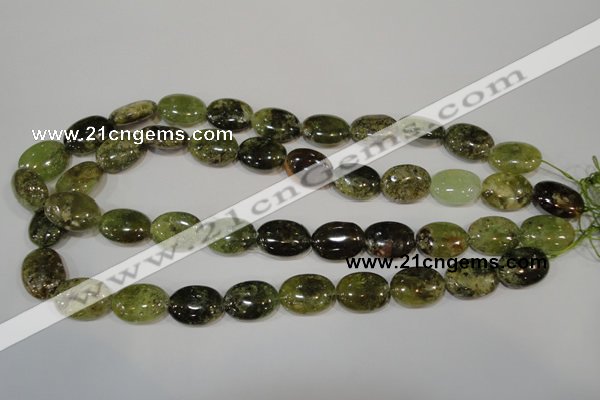 CGA223 15.5 inches 13*18mm oval natural green garnet beads