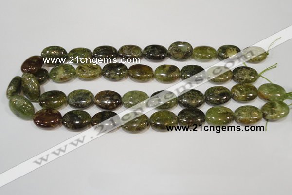 CGA224 15.5 inches 15*20mm oval natural green garnet beads