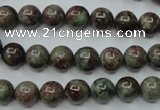 CGA302 15.5 inches 8mm round red green garnet gemstone beads