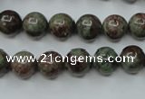 CGA304 15.5 inches 12mm round red green garnet gemstone beads