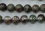 CGA304 15.5 inches 12mm round red green garnet gemstone beads