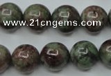 CGA307 15.5 inches 18mm round red green garnet gemstone beads