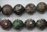 CGA316 15.5 inches 16mm faceted round red green garnet gemstone beads