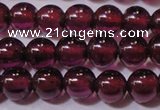 CGA356 15 inches 3mm round natural red garnet beads wholesale