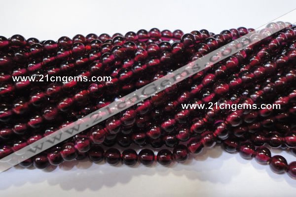 CGA357 15 inches 4mm round natural red garnet beads wholesale