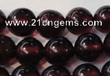 CGA358 15 inches 5mm round natural red garnet beads wholesale