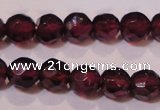 CGA361 14 inches 4mm faceted round natural red garnet beads wholesale