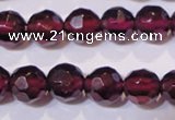 CGA362 14 inches 5mm faceted round natural red garnet beads wholesale