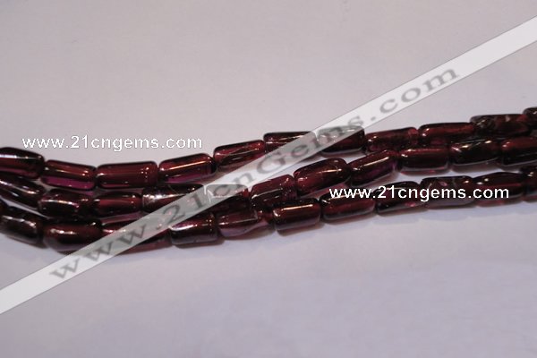 CGA367 15 inches 3*7mm tube natural red garnet beads wholesale