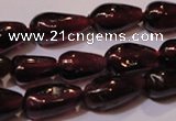 CGA368 15 inches 4*7mm teardrop natural red garnet beads wholesale