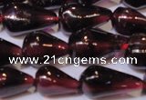 CGA369 15 inches 5*8mm teardrop natural red garnet beads wholesale