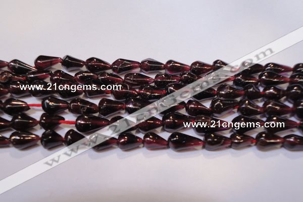 CGA369 15 inches 5*8mm teardrop natural red garnet beads wholesale