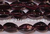 CGA377 15 inches 4*7mm twisted rice natural red garnet beads wholesale