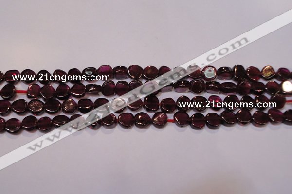 CGA382 15 inches 5mm coin natural red garnet beads wholesale