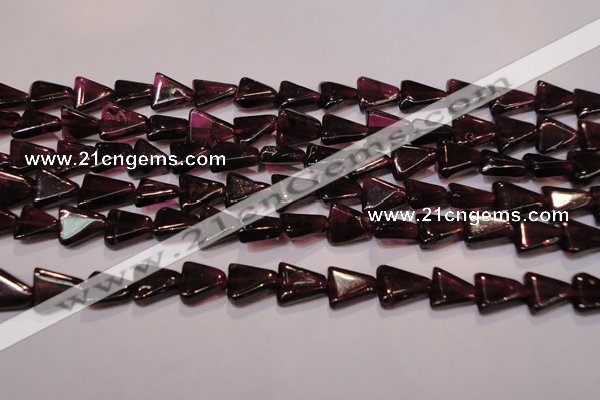 CGA390 15 inches 6*7mm triangle natural red garnet beads wholesale