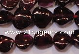 CGA392 15 inches 7*7mm heart natural red garnet beads wholesale