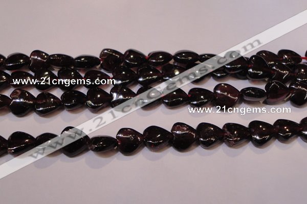 CGA393 15 inches 8*8mm heart natural red garnet beads wholesale