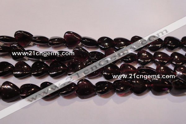 CGA394 15 inches 9*9mm heart natural red garnet beads wholesale