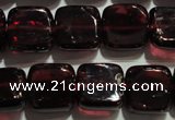 CGA401 15.5 inches 8*8mm square natural red garnet beads wholesale