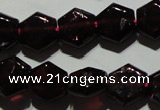 CGA411 15.5 inches 8*9mm hexagon natural red garnet beads wholesale