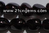 CGA418 15.5 inches 7*9mm nuggets natural red garnet beads wholesale