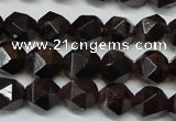 CGA450 15.5 inches 6mm faceted nuggets natural red garnet beads