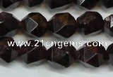 CGA452 15.5 inches 10mm faceted nuggets natural red garnet beads