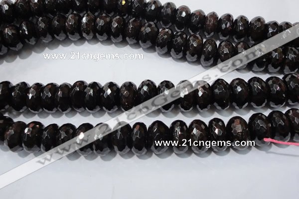 CGA462 15.5 inches 8*14mm faceted rondelle natural red garnet beads