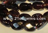 CGA479 15.5 inches 6*8mm faceted oval natural red garnet beads