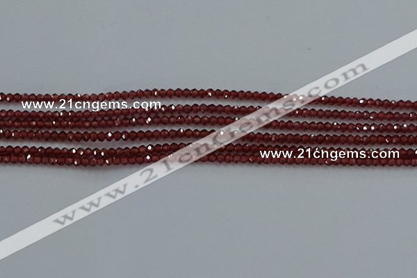 CGA515 15.5 inches 2*2.5mm faceted rondelle red garnet beads