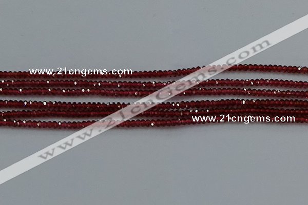 CGA516 15.5 inches 1.5*2.5mm faceted rondelle red garnet beads