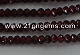 CGA517 15.5 inches 2*3mm faceted rondelle red garnet beads