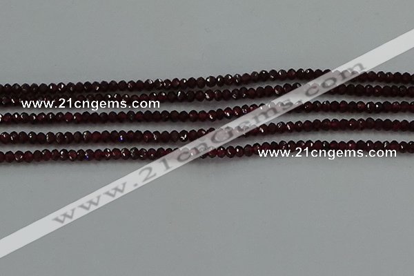 CGA517 15.5 inches 2*3mm faceted rondelle red garnet beads