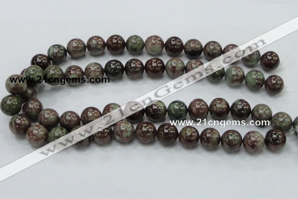 CGA52 15.5 inches 14mm round red green garnet gemstone beads