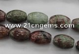 CGA53 15.5 inches 10*14mm drum red green garnet gemstone beads