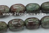 CGA54 15.5 inches 12*16mm egg-shaped red green garnet gemstone beads