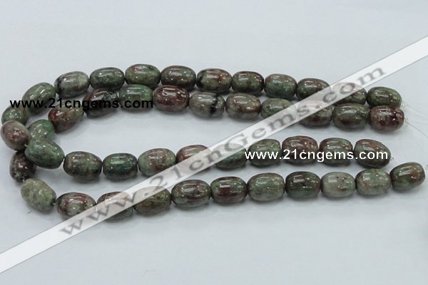 CGA54 15.5 inches 12*16mm egg-shaped red green garnet gemstone beads