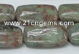 CGA64 15.5 inches 20*30mm rectangle red green garnet gemstone beads