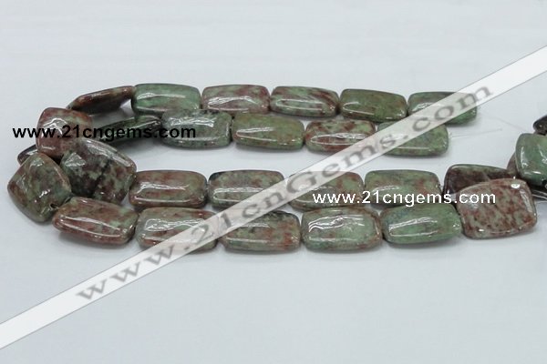 CGA64 15.5 inches 20*30mm rectangle red green garnet gemstone beads