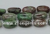 CGA65 15.5 inches 10*14mm oval red green garnet gemstone beads