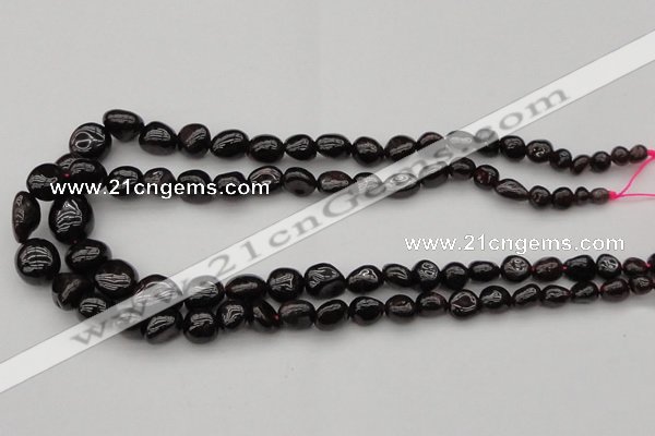 CGA656 15.5 inches 4*6mm - 10*14mm nuggets red garnet gemstone beads