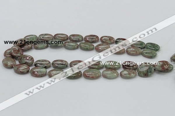 CGA66 15.5 inches 15*20mm oval red green garnet gemstone beads