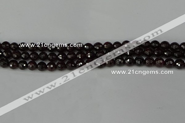 CGA662 15.5 inches 6mm faceted round red garnet beads wholesale