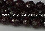 CGA663 15.5 inches 8mm faceted round red garnet beads wholesale