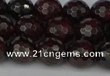 CGA664 15.5 inches 10mm faceted round red garnet beads wholesale