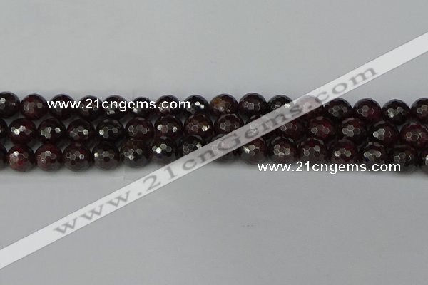 CGA664 15.5 inches 10mm faceted round red garnet beads wholesale