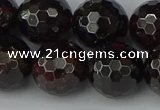 CGA666 15.5 inches 14mm faceted round red garnet beads wholesale