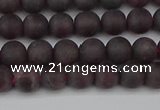 CGA671 15.5 inches 6mm round matte red garnet beads wholesale