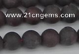 CGA672 15.5 inches 8mm round matte red garnet beads wholesale